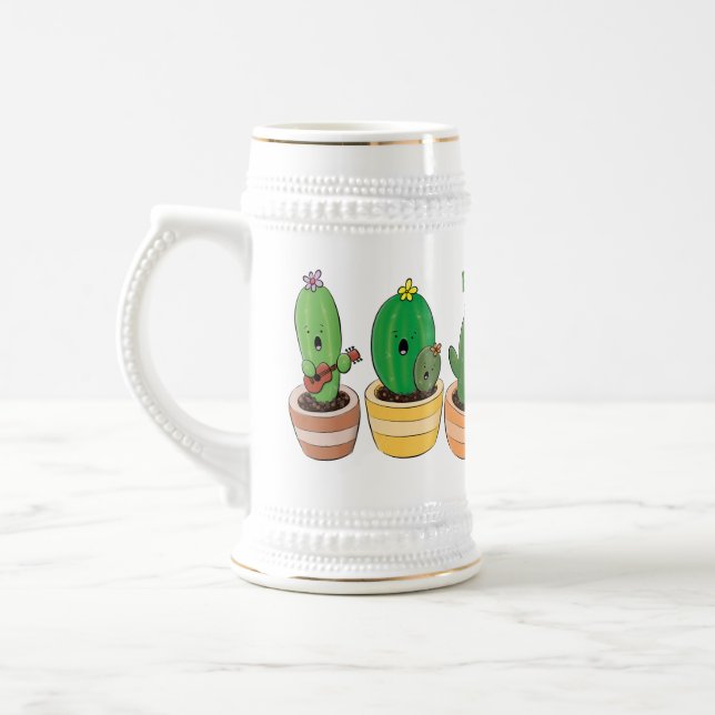 Chope À Bière Cactus trio chantante mignonne dessin animé (Gauche)