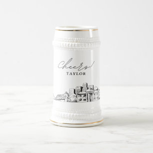 Chope À Bière Cadeau de la fête nuptiale de Memphis Skyline pers