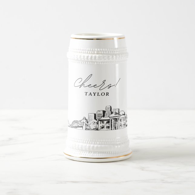 Chope À Bière Cadeau de la fête nuptiale de Memphis Skyline pers (Centre)