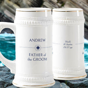 Chope À Bière Cadeau de mariage nautique pour le père du marié
