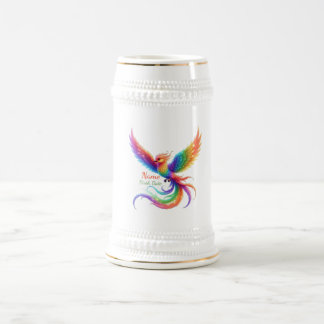 Chope À Bière Cadeau personnalisé de naissance au nom de Phénix 
