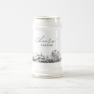 Chope À Bière Cadeau personnalisé Louisville Skyline Bière Stein