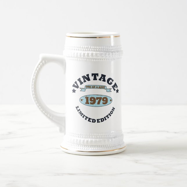 Chope À Bière Cadeau personnalisé vintage 45e anniversaire (Gauche)