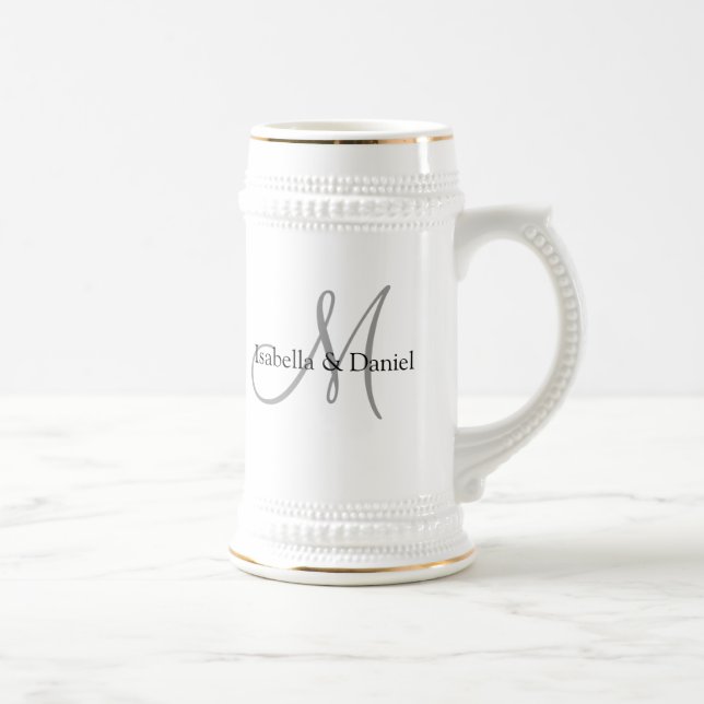 Chope À Bière Cadeaux de mariage Monogrammes de musique (Droite)