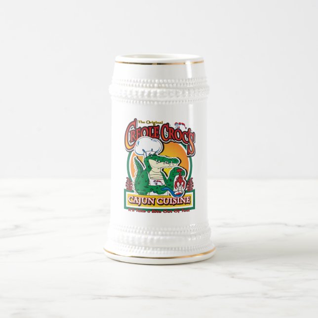 Chope À Bière Cajun Créole Mardi Gras Crocodile (Centre)