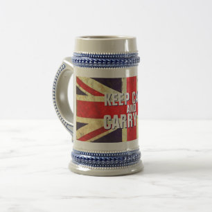 Chope À Bière CALME vintage CALME UK DONS Drapeaux