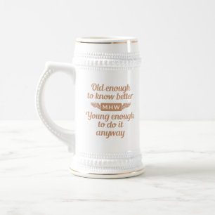 Chope À Bière Camions monogrammes personnalisés "Vieux & Jeunes"