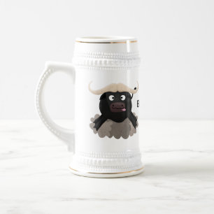 Chope À Bière Caricature amusante de buffle d'eau courante