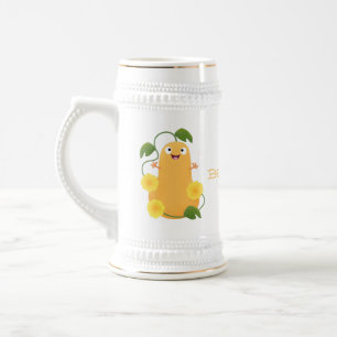 Chope À Bière Caricature citrouille gourde en beuret joyeux