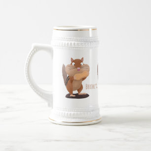 Chope À Bière Caricature de chipmunk à grosses joues mignonnes