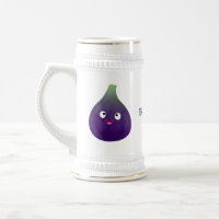 Caricature de fruits mauve joyeux aux figues