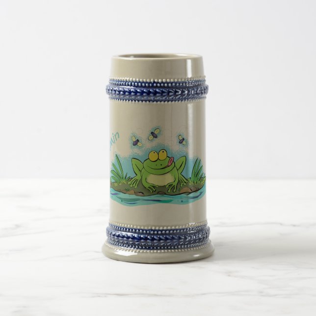 Chope À Bière Caricature de grenouille vert mignon (Centre)
