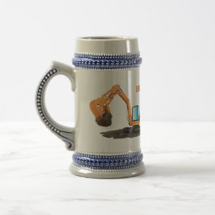 Chope À Bière Caricature de la pelle orange