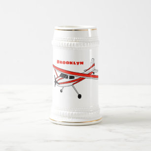 Chope À Bière Caricature de l'avion à train de vélo