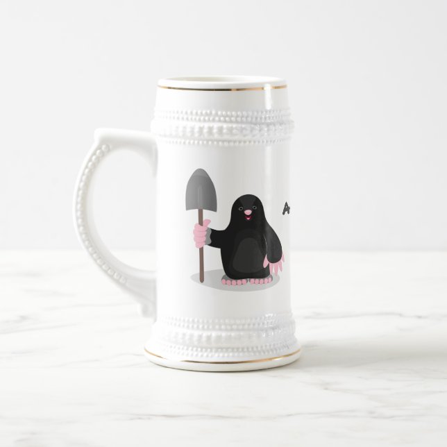 Chope À Bière Caricature mole joyeux (Gauche)