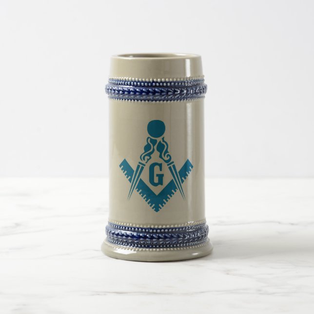 Chope À Bière Carré et boussole Stein de bleu (Centre)