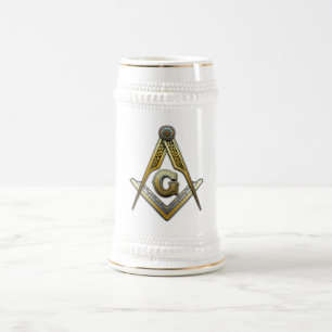 Chope À Bière Carré et boussoles maçonniques