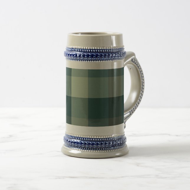 Chope À Bière Carreaux Vichy Vert Design  (Devant droit)