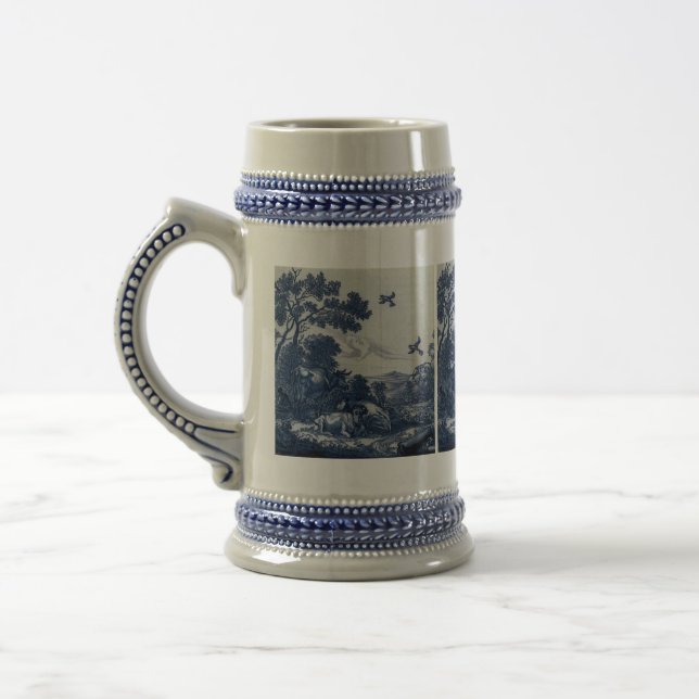 Chope À Bière Carrelage bleu Delft - Bovins et oiseaux (Gauche)