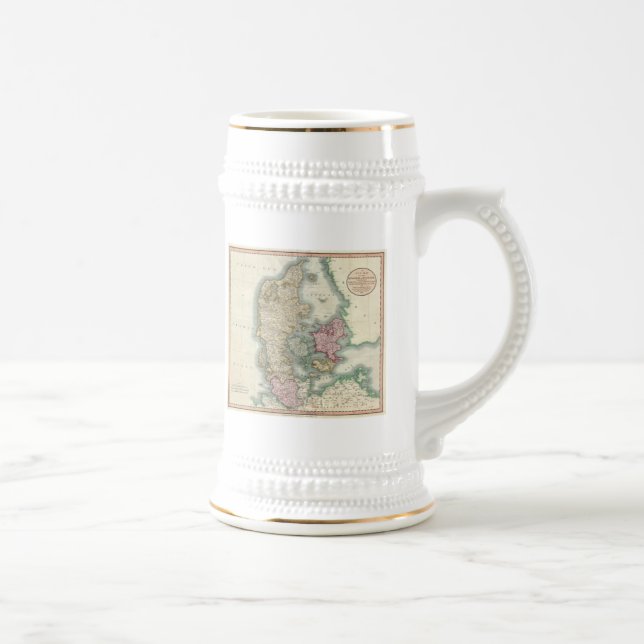Chope À Bière Carte ancienne du Danemark (1801) (Droite)