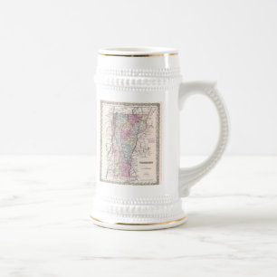 Chope À Bière Carte ancienne du Vermont (1855)