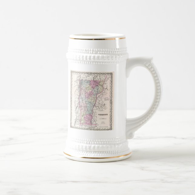 Chope À Bière Carte ancienne du Vermont (1855) (Droite)