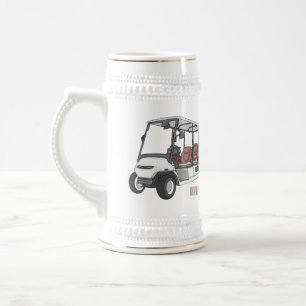 Chope À Bière Carte de golf / dessin animé en voiturette de golf