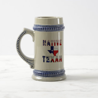 Chope À Bière Carte du drapeau texan natif