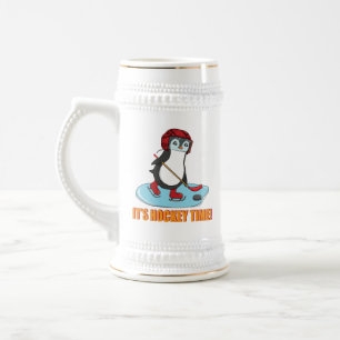 Chope À Bière C'est le temps du hockey - mignon hockey sur glace