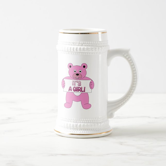 Chope À Bière C'est une fille rose ours (Droite)