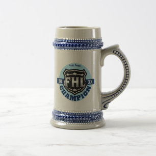 Chope À Bière Champion de Ligue de Hockey d'imaginaire -- Logo