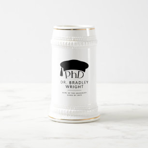 Chope À Bière Chapeau de doctorat personnalisé pour la remise de