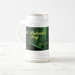 Chope À Bière Chapeau et motif de trèfle de la Saint-Patrick