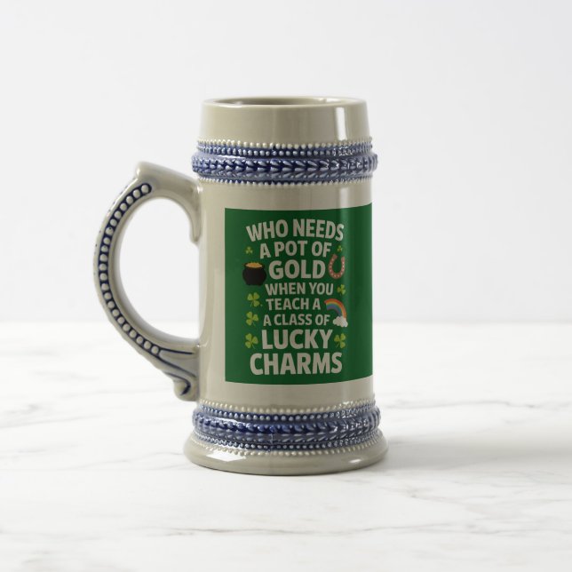 Chope À Bière Charme de professeur Saint-Patrick Trèfle Irlandai (Gauche)