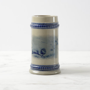 Chope À Bière Chasse vintage Stein en céramique de Buffalo