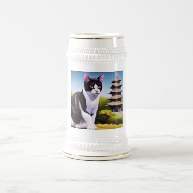Chope À Bière Chat japonais Bobtail (Centre)