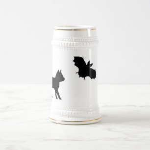 Chope À Bière Chat noir avec chauve-souris
