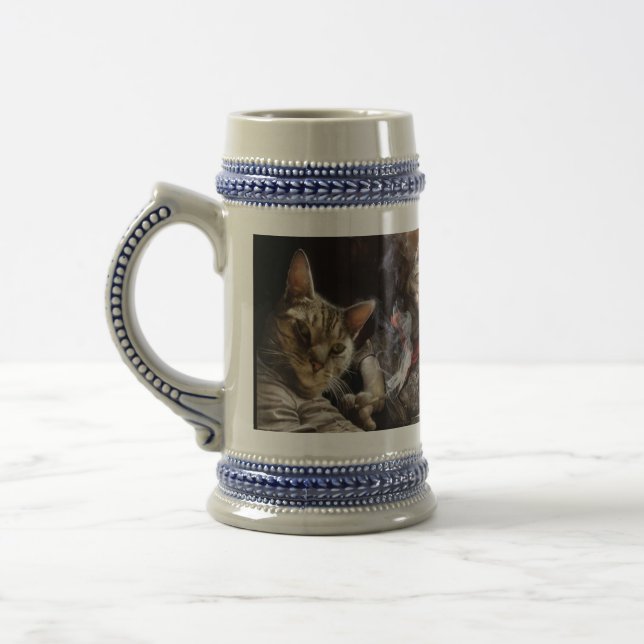 Chope À Bière Chats jouant au poker (Gauche)
