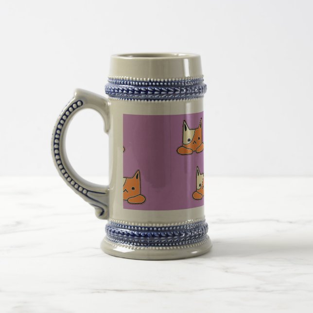 Chope À Bière Chats sérieux en violet (Gauche)