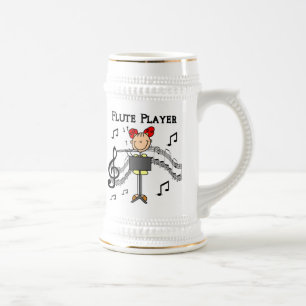 Chope À Bière Chemise Fille Silhouette Joueuse de Flûte et Cadea