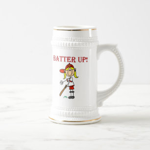 Chope À Bière Chemises de softball pour filles Batter Up avec te
