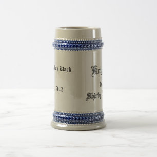Chope À Bière Chevalier en texte brillant d'armure