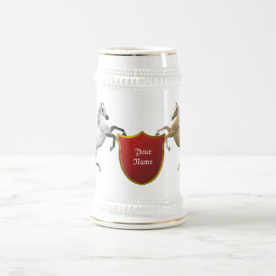 Chope À Bière Chevaux cardiaques élevant, ajoutez votre nom