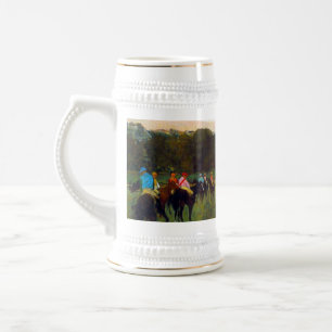 Chope À Bière Chevaux de course Edgar Degas à Longchamp
