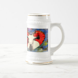 Chope À Bière Chèvre avec le coeur Stein et