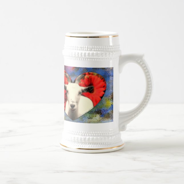 Chope À Bière Chèvre avec le coeur Stein et (Droite)