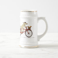Chien cycliste avec ami écureuil - Art d'animaux m