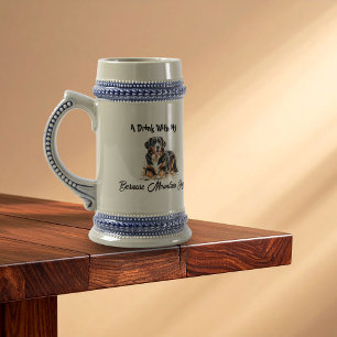 Chope À Bière Chien de montagne BERNOIS à l'aquarelle Personnali