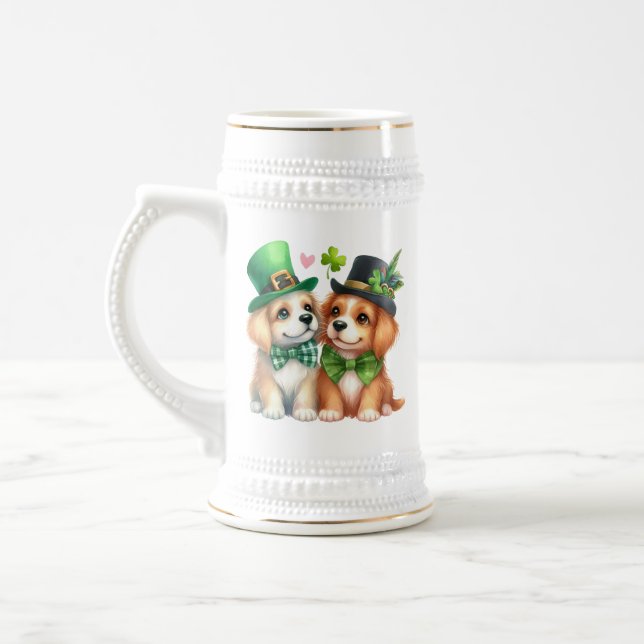 Chope À Bière Chiens mignons design St. Patrick-67538 (Gauche)