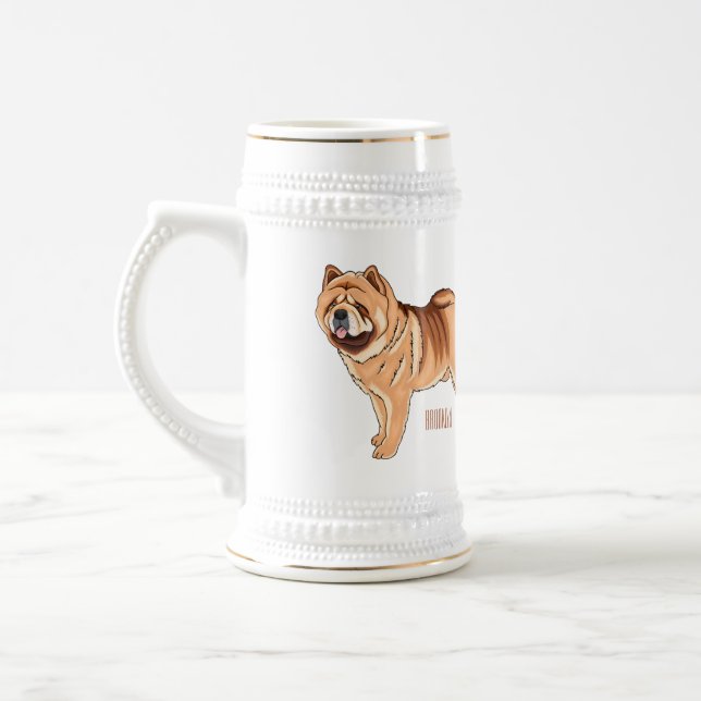 Chope À Bière Chow Chow dog cartoon (Gauche)